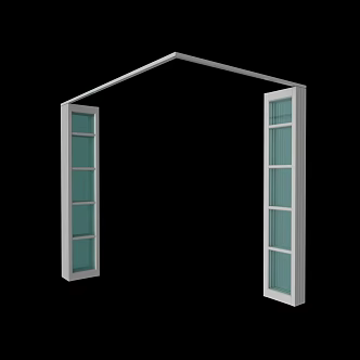 Glass door L-shaped glass partition independent room partition 3d model
