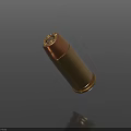 High Quality Shiny Copper Brass Bullet Floating On Dark Background With Reflection