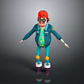 Colorful Doll With Red Helmet Glasses Blue Jacket Yellow Decorations And Purple Boots