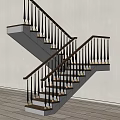 Modern Interior Staircase With Wooden Handrail Black Balusters And White Steps