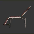 Modern Red Padded Recliner Chair with Metal Frame and Soft Upholstered Fabric