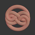 Modern Golden Intertwined Rope Knot Circular Decorative Furniture Piece With Textured Finish