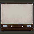 Open Brown Leather Suitcase With White Interior Orange Trim And Metal Locks