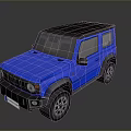 Blue Compact Off Road Vehicle With Black Hardtop And Rugged Wheels