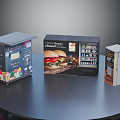 Tabletop Vending Machines With String Phones Food Display And Colorful Graphics