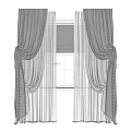 Gray Draped Curtains With Double Layer Design For Elegant Window Decoration