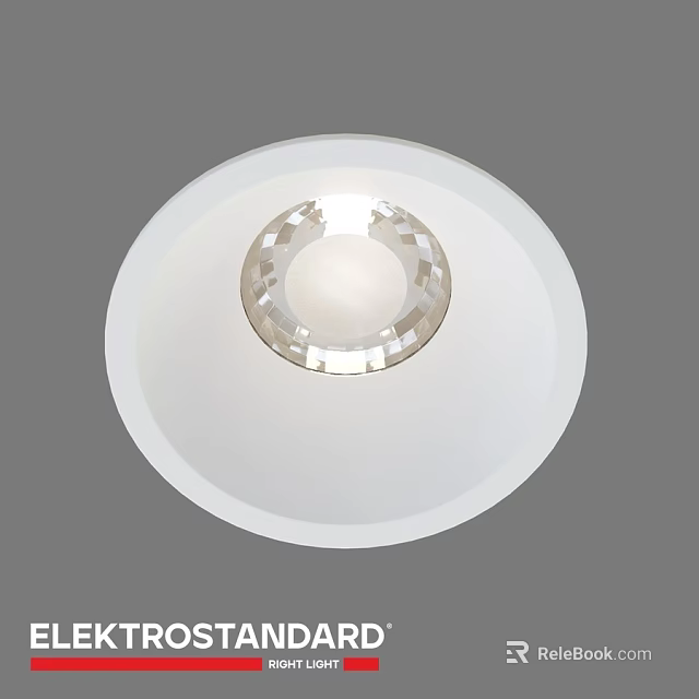 Modern White Round Downlight Spotlight with Crystal Center for Interior Lighting 3d model 
