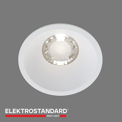 Modern White Round Downlight Spotlight with Crystal Center for Interior Lighting 3d model