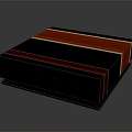 Elegant Modern Coffee Table With Layered Black Red Wooden Striped Design