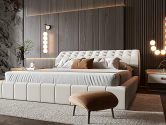 Modern Double Bed 3d model