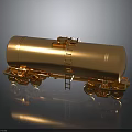 Detailed Golden Oil Tanker Model With Wheels Ladder And Reflective Surface