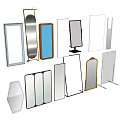 Various Mirror Designs With Different Shapes And Decorative Frames For Home Decor 3d model