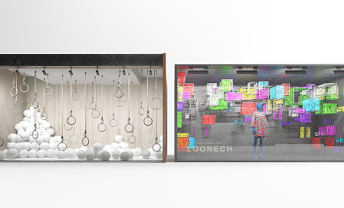 Modern Window Display Cabinet 3d model