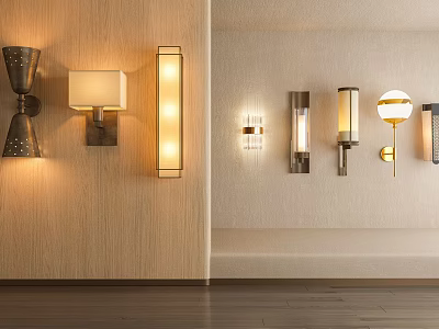 Stylish Wall Lamps With Various Modern Designs For Home Indoor Decoration Lighting 3d model