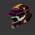 Sleek Futuristic Black Helmet With Yellow Accents Metallic Finish And Geometric Design