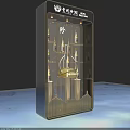 Modern Glass Door Wine Cabinet With LED Lighting And Wine Bottle Shelves