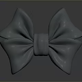 Grey Bow Decorative Accessory With Soft Texture For Daily Home Use 3d model