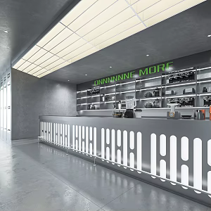 Modern Milk Tea Shop Coffee Shop Dessert Shop Bar Cashier Console Casual Table and Chair Kitchen Equipment 3d model