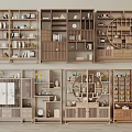 Traditional Chinese Display Shelves with Various Designs Open Compartments Circular Patterns and Decorative Antiques