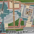 Aerial View Of Urban Park Landscape With Water Pond Walking Paths And Green Trees