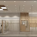 Modern Clothing Store Interior With Wooden Racks Display Area And Cashier Counter