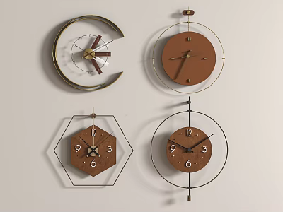 Variety Of Stylish Wall Clocks For Home Decor 3d model