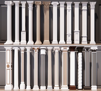 Roman column square column round column decorative column plaster column 3d model