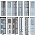 Various Modern Elevator Designs Featuring Glass Panels And Metal Frames 3d model