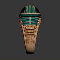 Elegant Gold Ring With Red Gem Green Blue Enamel And Carved Patterns Design 3d model