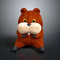 Cute Cartoon Beaver Plush Toy With Brown Body And Big White Nose