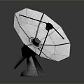 Metallic Satellite Dish Antenna With Support Structure And Communication Signal Receiver