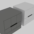 Modern Gray And White Bedside Tables With Sleek Design Featuring Cabinet Doors And Drawers