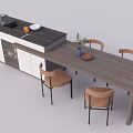Dining table and chair combination 3d model