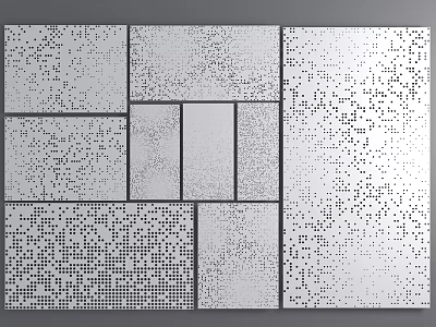 Wall Panels With Various Dotted Pattern Designs 3d model