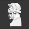 White Decorative Furniture Sculpture With Bearded Ram Horns Male Head And Base