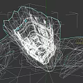 Sci Fi Detailed Futuristic Rock Structure With Mechanical Parts And Blue Illumination