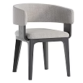 Modern Accent Chair With Light Gray Fabric Upholstery Dark Wooden Legs And Sleek Armrests
