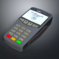 Gray Electronic POS Payment Terminal With Digital Screen And Keypad Buttons 3d model