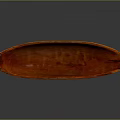 Traditional Red Canoe with Wooden Texture Long Narrow Design for Water Transportation