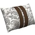 Stylish Decorative Pillow with Black White Animal Pattern and Brown Leather Straps