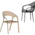 Transparent Acrylic Accent Chair With Curved Armrests And Slim Metal Legs