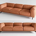 Modern Multiplayer Sofa Multiplayer Leather Sofa 3d model