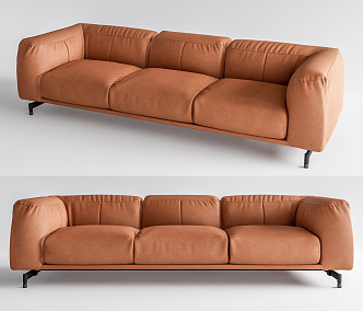 Modern Multiplayer Sofa Multiplayer Leather Sofa 3d model