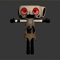 Cute Paper Cup Cartoon Character With Red Big Eyes Black Arms Legs And Beige Body