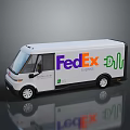 White FedEx Express Delivery Van With Brand Logo And Vehicle Design