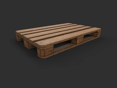 Sturdy Industrial Equipment Wooden Pallet Featuring EPAL Mark For Transport And Storage 3d model