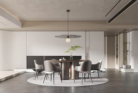 modern dining table and chair 3d model