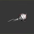 Red Spider 3D Rendered Model With Eight Legs Segmented Body On Gray Background