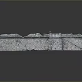 Detailed Ancient Fortress 3D Model Featuring Stone Brick Crenellations Steps And Passageway