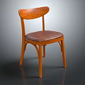Comfortable Leisure Chair Featuring Wooden Frame Leather Seat And Curved Backrest Retro Design